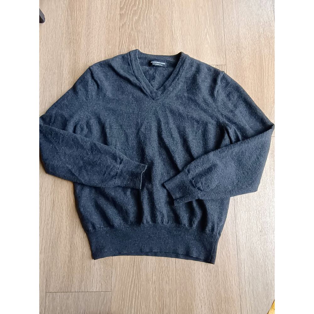 Express Design Studio V-neck sweater 100%  Italian Merino Wool M quiet Luxury